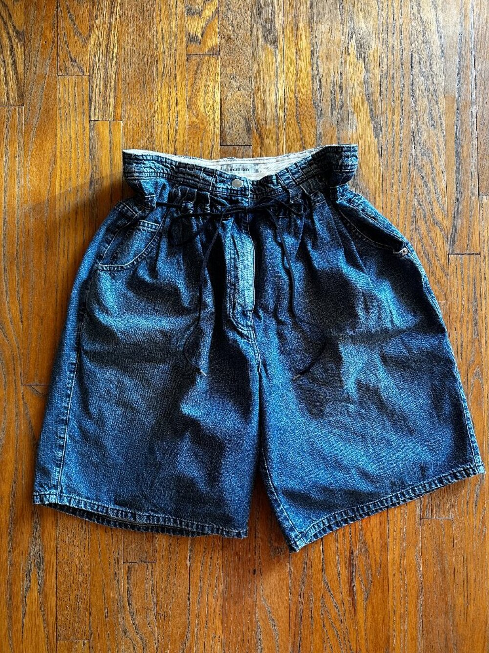 RACHEL COMEY | Bermuda Denim Shorts with Drawstring Paper Bag Waist size 4